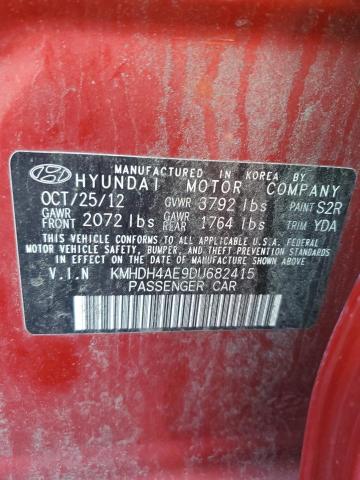 Photo 12 VIN: KMHDH4AE9DU682415 - HYUNDAI ELANTRA GL 