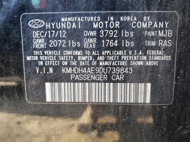 Photo 11 VIN: KMHDH4AE9DU739843 - HYUNDAI ELANTRA 