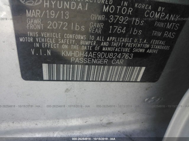 Photo 8 VIN: KMHDH4AE9DU824763 - HYUNDAI ELANTRA 