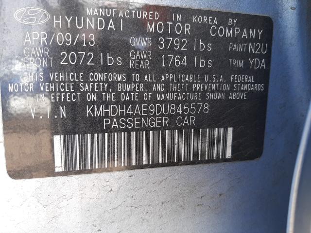 Photo 9 VIN: KMHDH4AE9DU845578 - HYUNDAI ELANTRA GL 