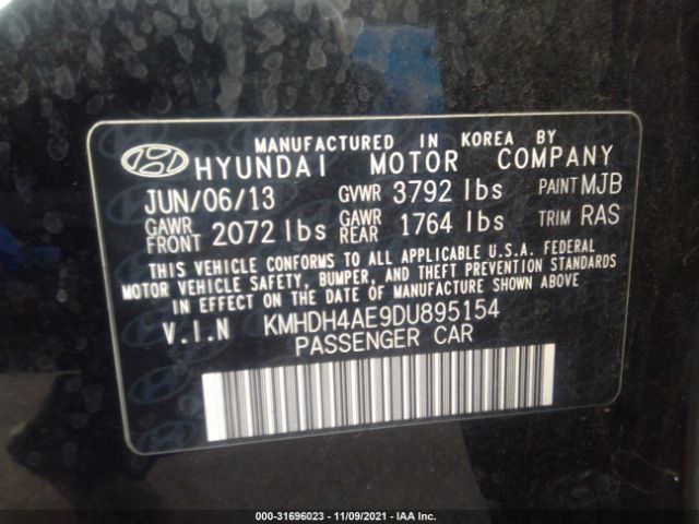 Photo 8 VIN: KMHDH4AE9DU895154 - HYUNDAI ELANTRA 