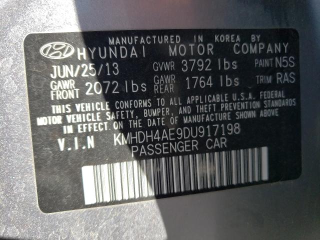 Photo 9 VIN: KMHDH4AE9DU917198 - HYUNDAI ELANTRA GL 