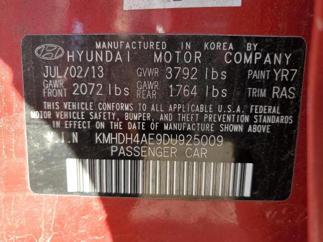 Photo 9 VIN: KMHDH4AE9DU925009 - HYUNDAI ELANTRA GL 