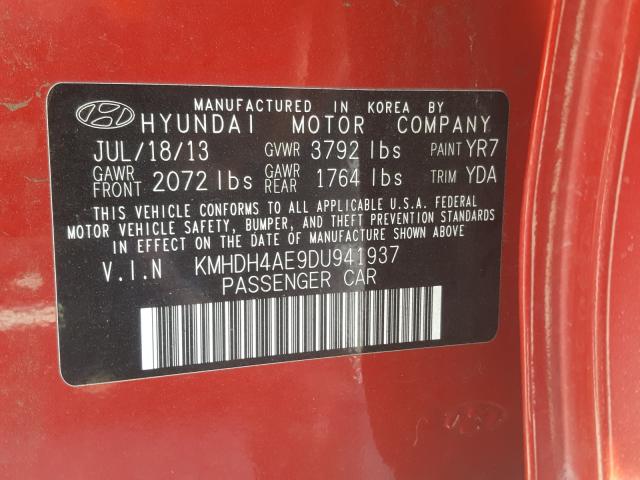 Photo 9 VIN: KMHDH4AE9DU941937 - HYUNDAI ELANTRA GL 