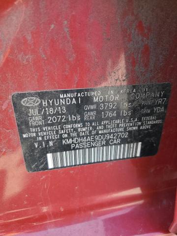 Photo 11 VIN: KMHDH4AE9DU942702 - HYUNDAI ELANTRA GL 