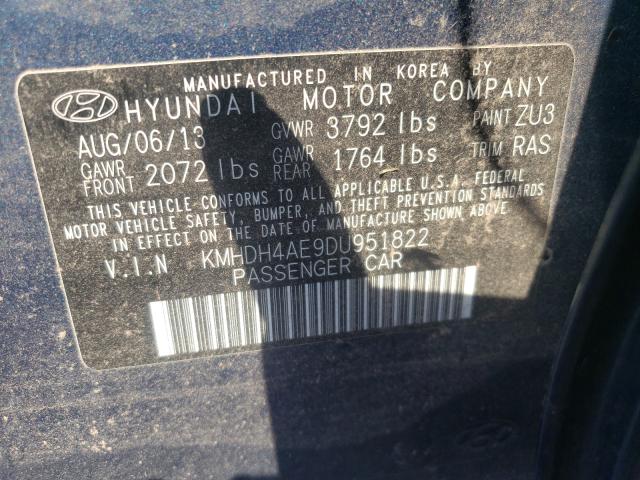 Photo 9 VIN: KMHDH4AE9DU951822 - HYUNDAI ELANTRA GL 