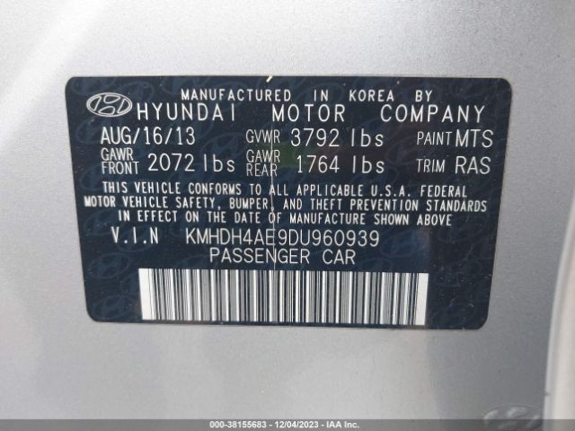 Photo 8 VIN: KMHDH4AE9DU960939 - HYUNDAI ELANTRA 