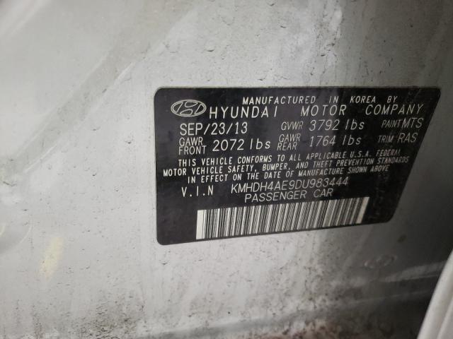 Photo 9 VIN: KMHDH4AE9DU983444 - HYUNDAI ELANTRA GL 