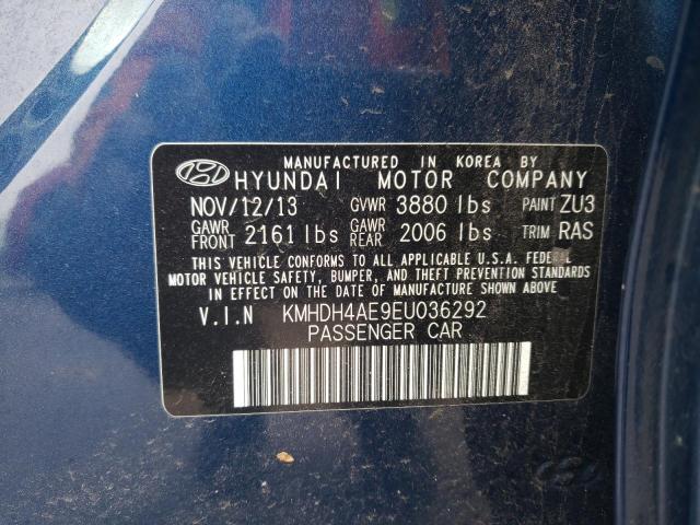 Photo 11 VIN: KMHDH4AE9EU036292 - HYUNDAI ELANTRA 