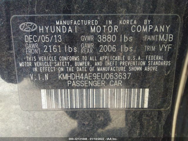 Photo 8 VIN: KMHDH4AE9EU063637 - HYUNDAI ELANTRA 