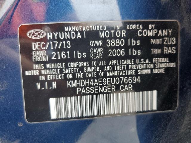 Photo 12 VIN: KMHDH4AE9EU076694 - HYUNDAI ELANTRA SE 