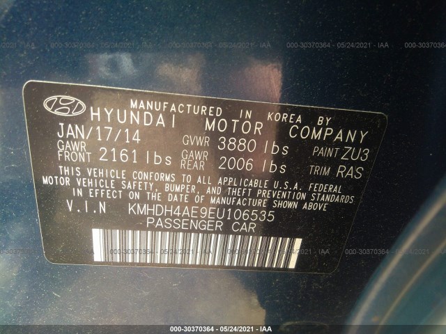 Photo 8 VIN: KMHDH4AE9EU106535 - HYUNDAI ELANTRA 