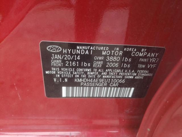 Photo 9 VIN: KMHDH4AE9EU110066 - HYUNDAI ELANTRA SE 