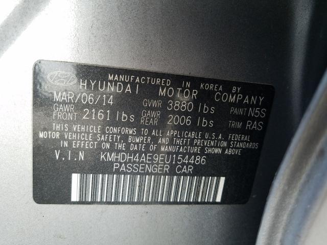 Photo 9 VIN: KMHDH4AE9EU154486 - HYUNDAI ELANTRA SE 