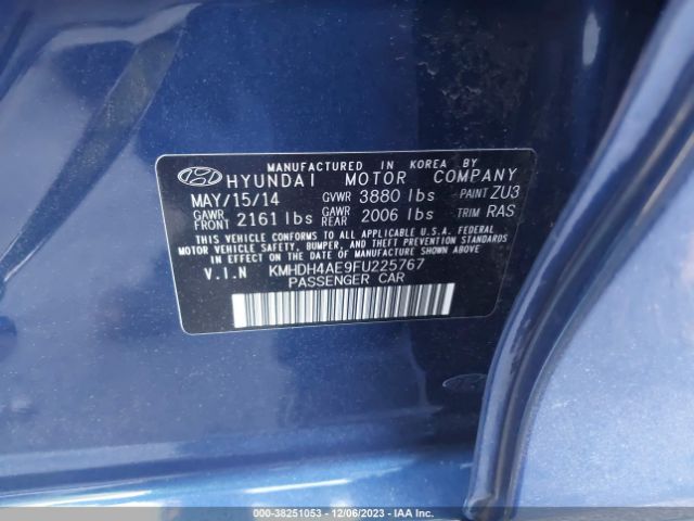 Photo 8 VIN: KMHDH4AE9FU225767 - HYUNDAI ELANTRA 