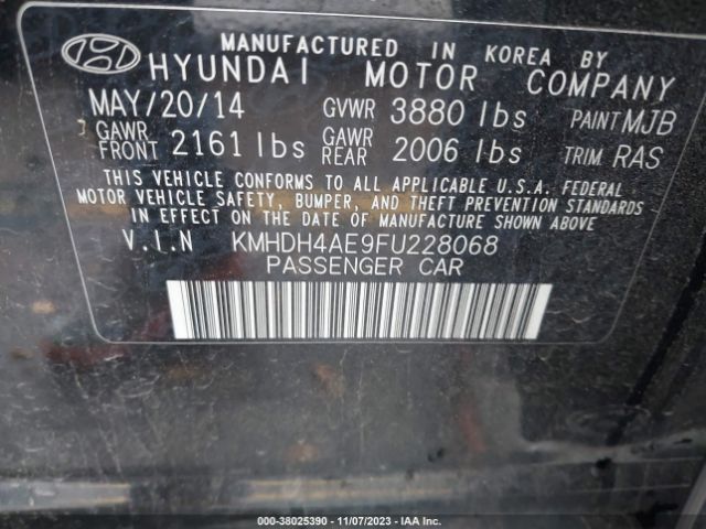 Photo 8 VIN: KMHDH4AE9FU228068 - HYUNDAI ELANTRA 