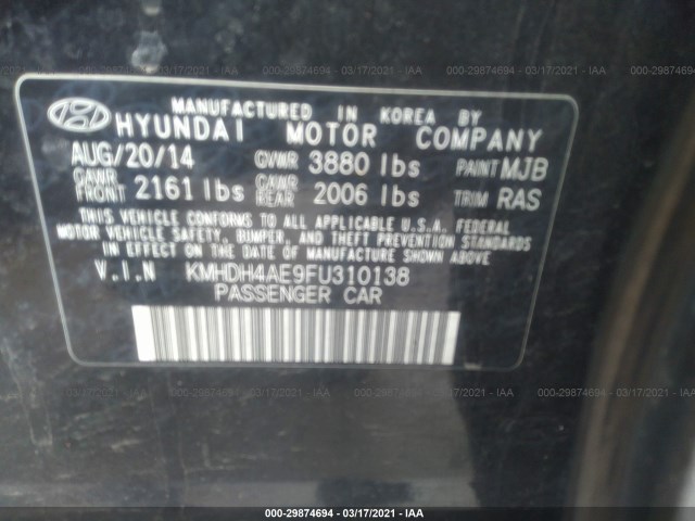 Photo 8 VIN: KMHDH4AE9FU310138 - HYUNDAI ELANTRA 