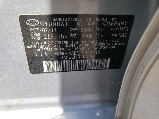 Photo 9 VIN: KMHDH4AE9FU342216 - HYUNDAI ELANTRA SE 