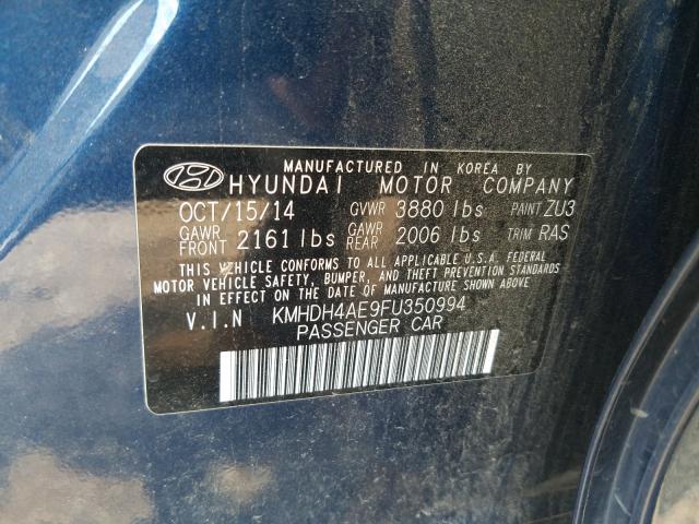 Photo 9 VIN: KMHDH4AE9FU350994 - HYUNDAI ELANTRA SE 