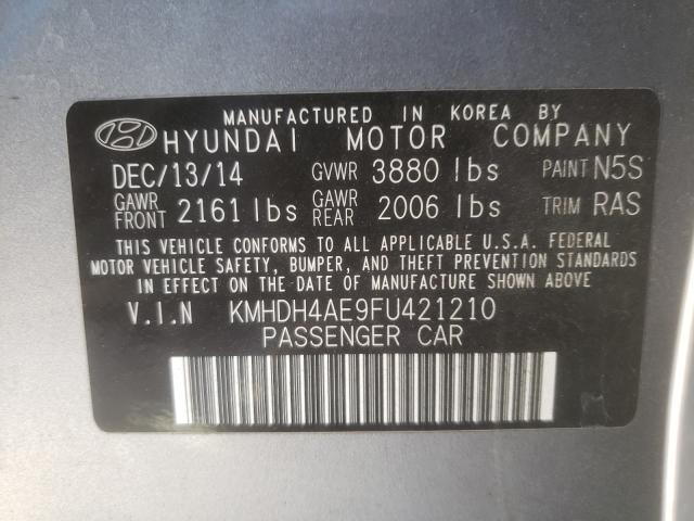 Photo 9 VIN: KMHDH4AE9FU421210 - HYUNDAI ELANTRA SE 