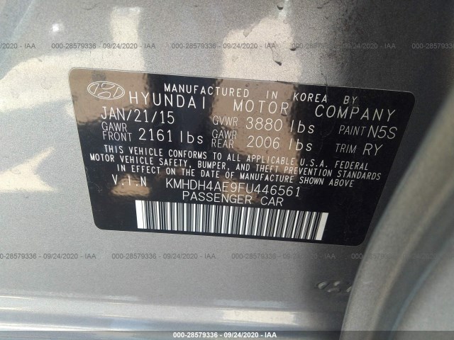 Photo 8 VIN: KMHDH4AE9FU446561 - HYUNDAI ELANTRA 