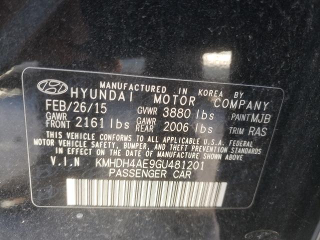 Photo 9 VIN: KMHDH4AE9GU481201 - HYUNDAI ELANTRA SE 