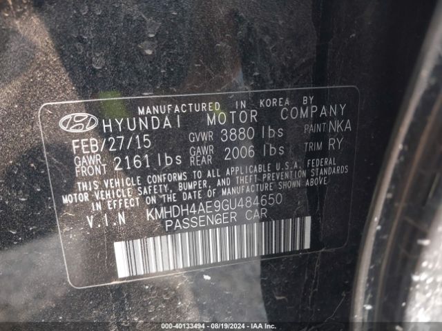 Photo 8 VIN: KMHDH4AE9GU484650 - HYUNDAI ELANTRA 