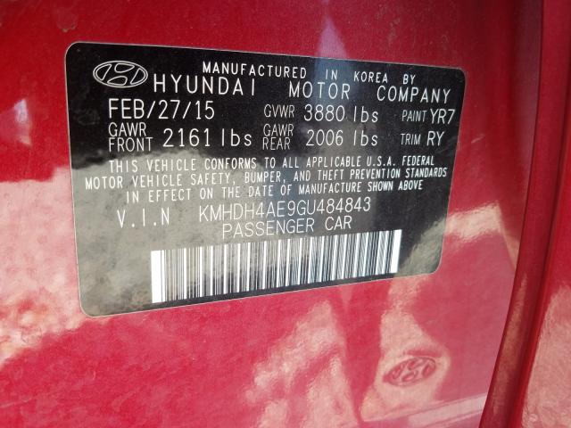 Photo 9 VIN: KMHDH4AE9GU484843 - HYUNDAI ELANTRA SE 