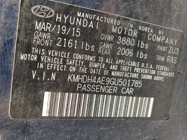 Photo 9 VIN: KMHDH4AE9GU501785 - HYUNDAI ELANTRA SE 