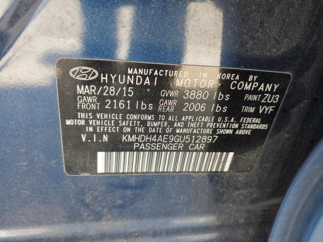 Photo 11 VIN: KMHDH4AE9GU512897 - HYUNDAI ELANTRA SE 