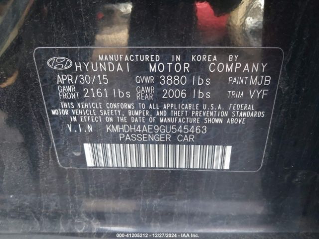 Photo 8 VIN: KMHDH4AE9GU545463 - HYUNDAI ELANTRA 