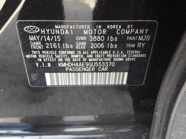 Photo 9 VIN: KMHDH4AE9GU553370 - HYUNDAI ELANTRA SE 