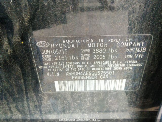 Photo 8 VIN: KMHDH4AE9GU575501 - HYUNDAI ELANTRA 