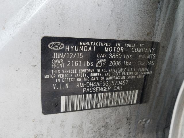 Photo 9 VIN: KMHDH4AE9GU579497 - HYUNDAI ELANTRA SE 