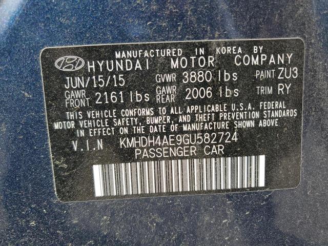 Photo 12 VIN: KMHDH4AE9GU582724 - HYUNDAI ELANTRA 