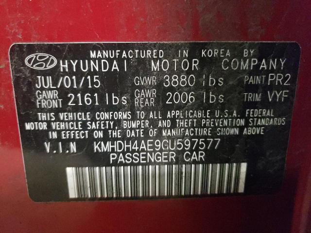 Photo 9 VIN: KMHDH4AE9GU597577 - HYUNDAI ELANTRA SE 