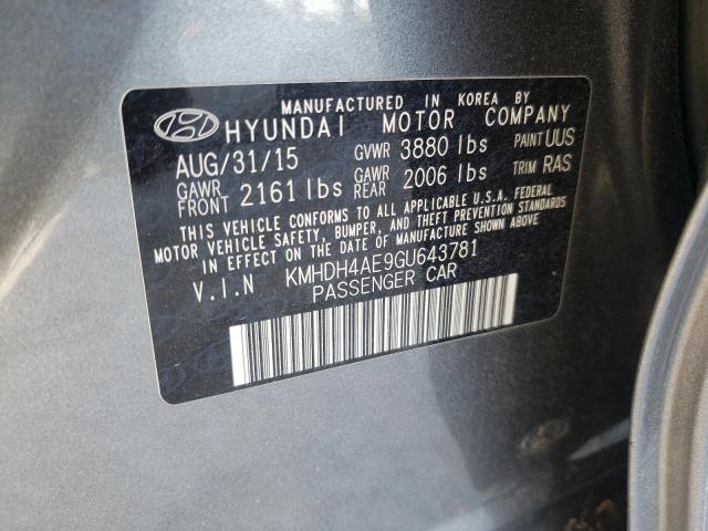 Photo 11 VIN: KMHDH4AE9GU643781 - HYUNDAI ELANTRA SE 