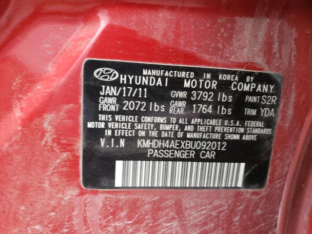 Photo 9 VIN: KMHDH4AEXBU092012 - HYUNDAI ELANTRA GL 