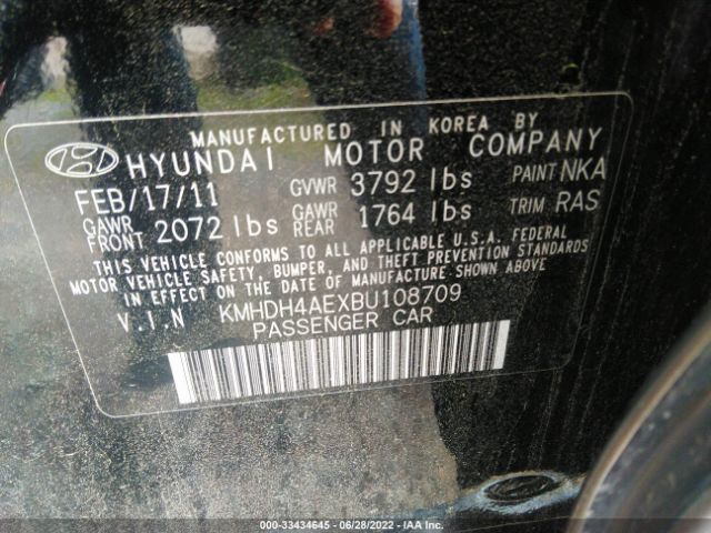 Photo 8 VIN: KMHDH4AEXBU108709 - HYUNDAI ELANTRA 