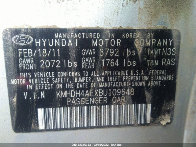 Photo 8 VIN: KMHDH4AEXBU109648 - HYUNDAI ELANTRA 