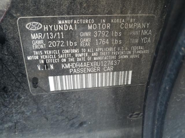 Photo 9 VIN: KMHDH4AEXBU127437 - HYUNDAI ELANTRA GL 