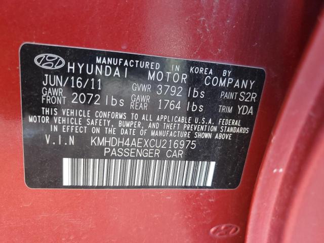 Photo 11 VIN: KMHDH4AEXCU216975 - HYUNDAI ELANTRA GL 