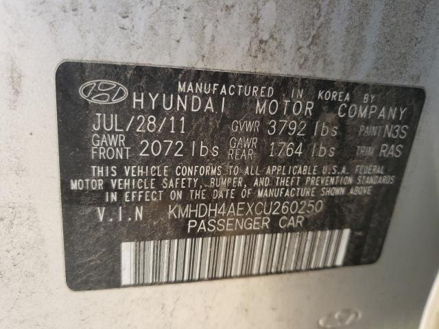 Photo 9 VIN: KMHDH4AEXCU260250 - HYUNDAI ELANTRA GL 