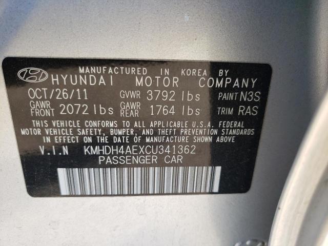 Photo 11 VIN: KMHDH4AEXCU341362 - HYUNDAI ELANTRA 