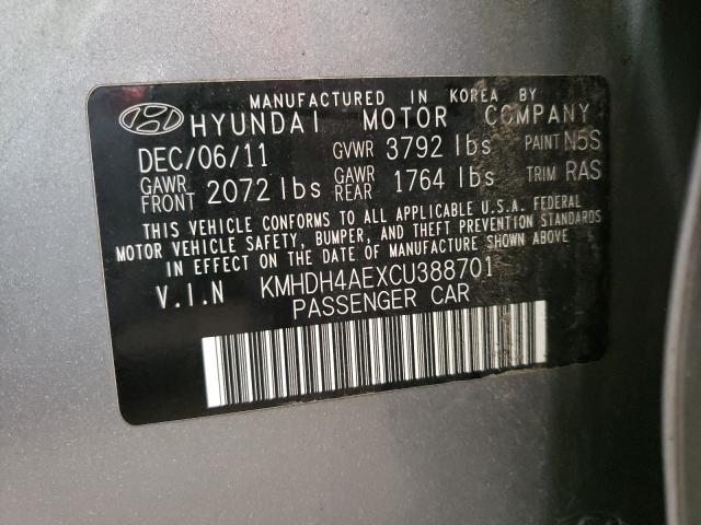 Photo 9 VIN: KMHDH4AEXCU388701 - HYUNDAI ELANTRA GL 