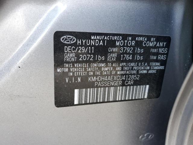 Photo 11 VIN: KMHDH4AEXCU412852 - HYUNDAI ELANTRA GL 