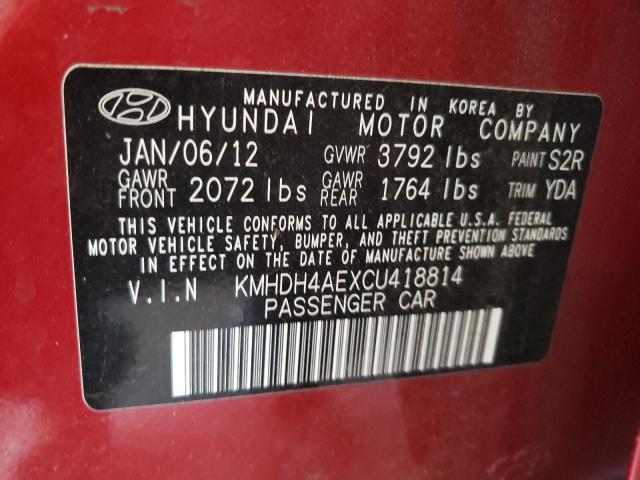 Photo 9 VIN: KMHDH4AEXCU418814 - HYUNDAI ELANTRA GL 