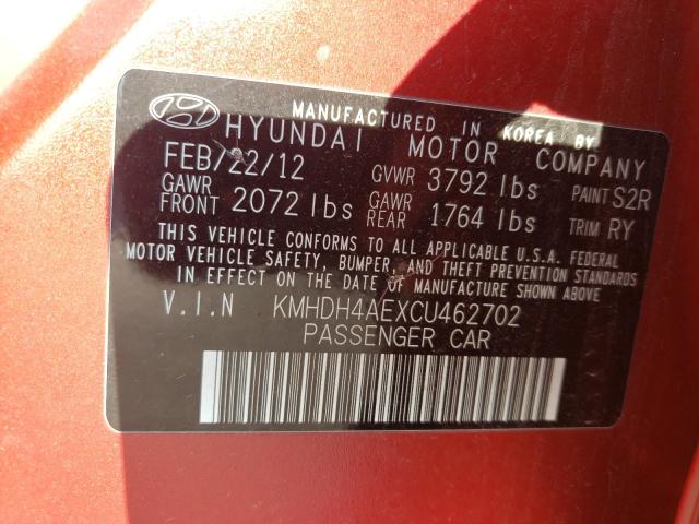 Photo 9 VIN: KMHDH4AEXCU462702 - HYUNDAI ELANTRA GL 