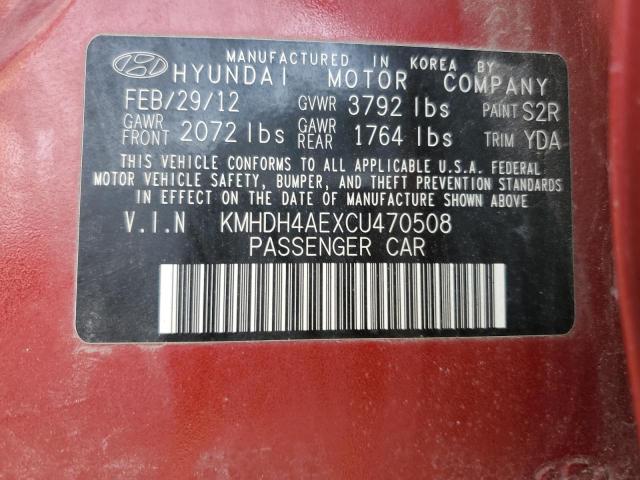 Photo 12 VIN: KMHDH4AEXCU470508 - HYUNDAI ELANTRA 