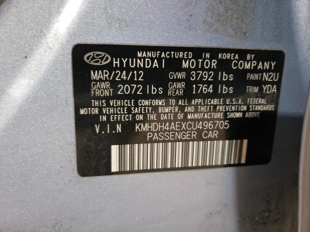 Photo 12 VIN: KMHDH4AEXCU496705 - HYUNDAI ELANTRA 